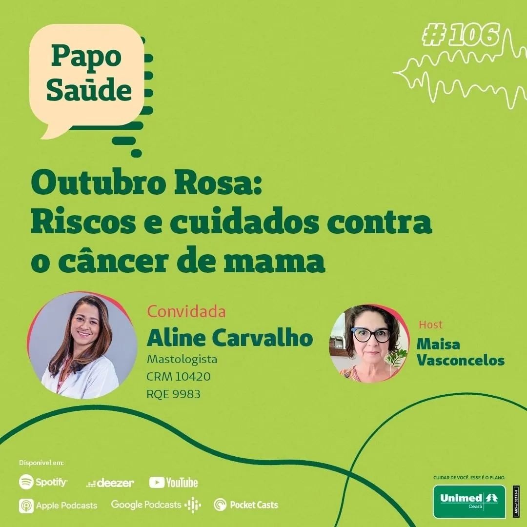 “Riscos e cuidados contra o câncer de mama” no podcast…